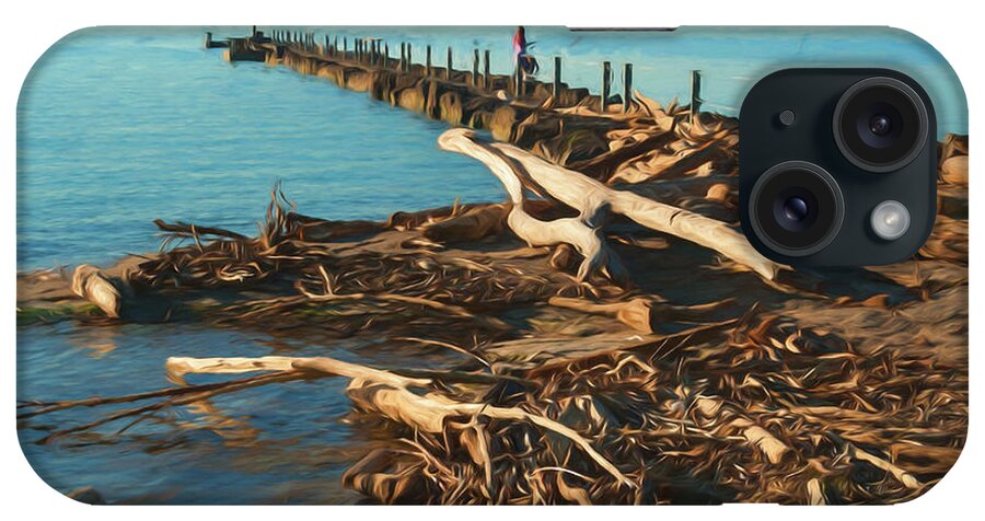Driftwood Washed On Shore iPhone Case featuring the photograph Driftwood Washed On Shore by Anthony Paladino