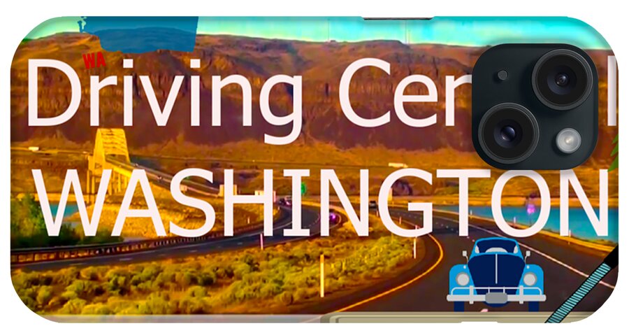 #washington iPhone Case featuring the digital art Driving Central Washington by Karen Francis