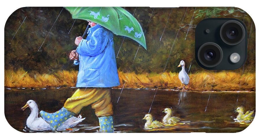 Child iPhone Case featuring the painting Duck Soup by Richard De Wolfe