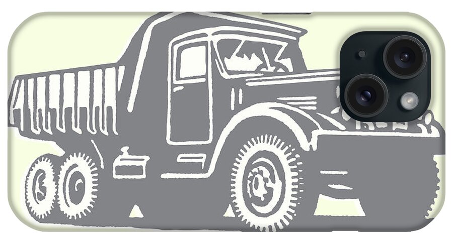 Campy iPhone Case featuring the drawing Dump Truck by CSA Images