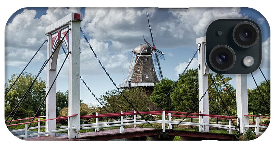 Windmill iPhone Case featuring the photograph Dutch Bridge and the deZwaan Windmill at Windmill Island in Holl by Randall Nyhof