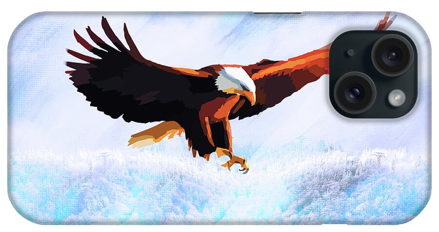 Eagle Painting iPhone Case featuring the mixed media Eagle Painting by Ata Alishahi
