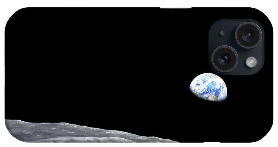 Earthrise iPhone Case featuring the painting Earthrise by Lucy West