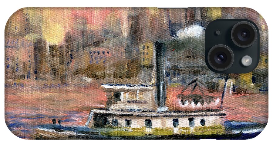 Tug Boat
New York City iPhone Case featuring the painting East River, New York City by Hall Groat Ii