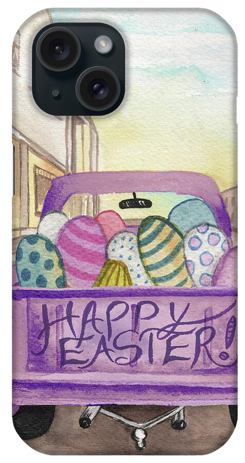 Truck iPhone Case featuring the mixed media Easter Truck II by Elizabeth Medley