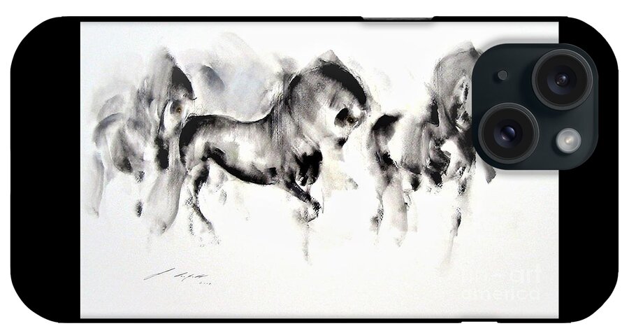 Horse iPhone Case featuring the painting Equus 7 by Janette Lockett