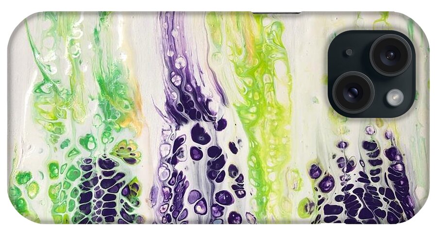 Purple iPhone Case featuring the painting Effervescence by Lessandra Grimley