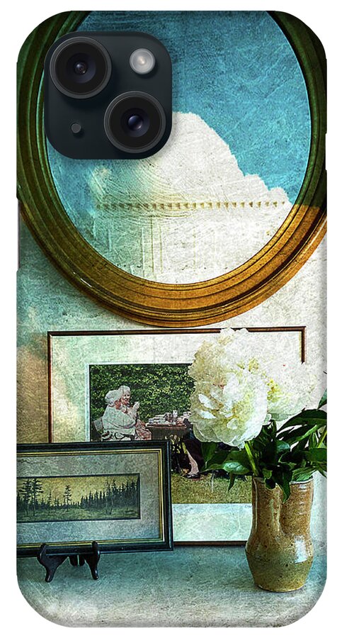 Mirror iPhone Case featuring the photograph eflection of OutsideR by Peggy Dietz
