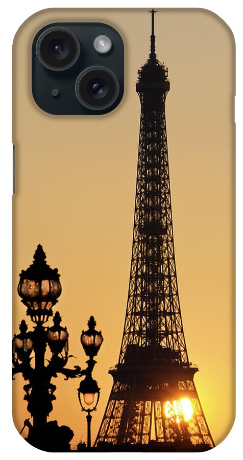 Eiffel Tower iPhone Case featuring the photograph Eiffel Tower At Sunset by Jean Marc Romain