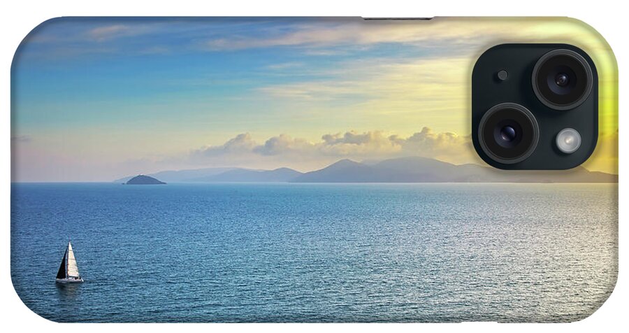 Elba iPhone Case featuring the photograph Elba island sunset view from Piombino by Stefano Orazzini