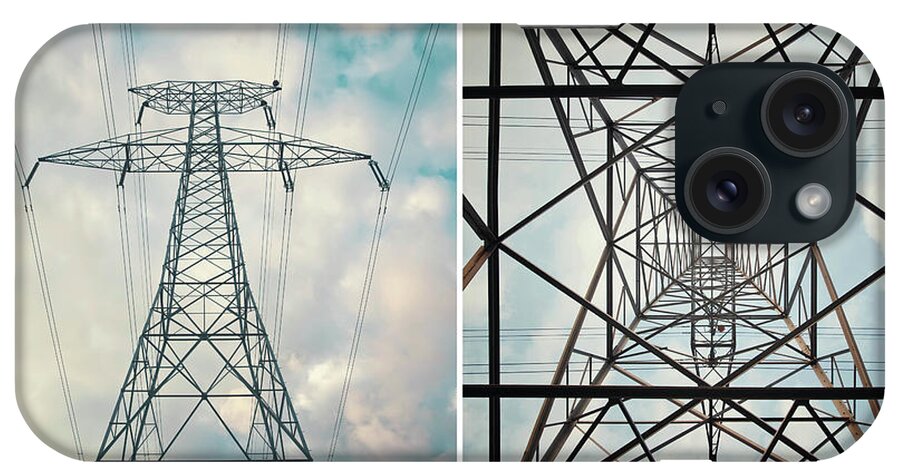 Directly Below iPhone Case featuring the photograph Electricity Pylon by Elvira Boix Photography