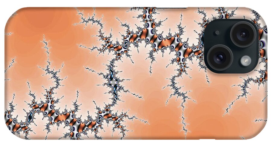 Abstract iPhone Case featuring the digital art Electrified Fractal Orange Abstract Art by Don Northup