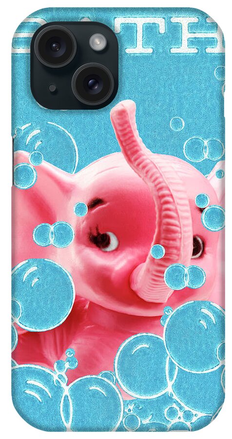 Animal iPhone Case featuring the drawing Elephant in Bath by CSA Images