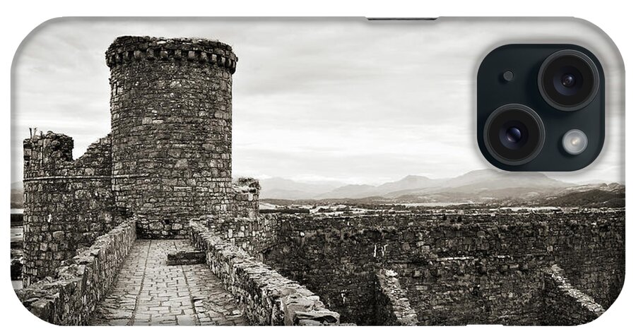 Circa 13th Century iPhone Case featuring the photograph Elevated Walkway Between Harlech Castle by Nicolasmccomber