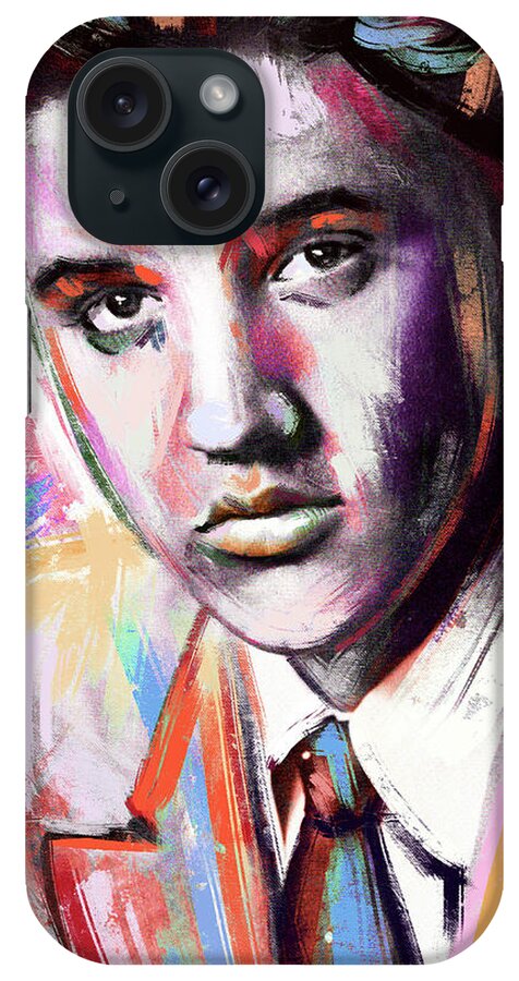 Elvis Presley iPhone Case featuring the painting Elvis Presley painting by Movie World Posters