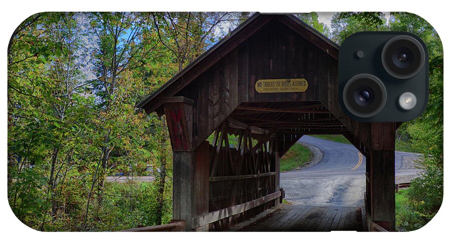 Emily's Covered Bridge iPhone Case featuring the photograph Emily's covered bridge in Stowe Vermont by Jeff Folger