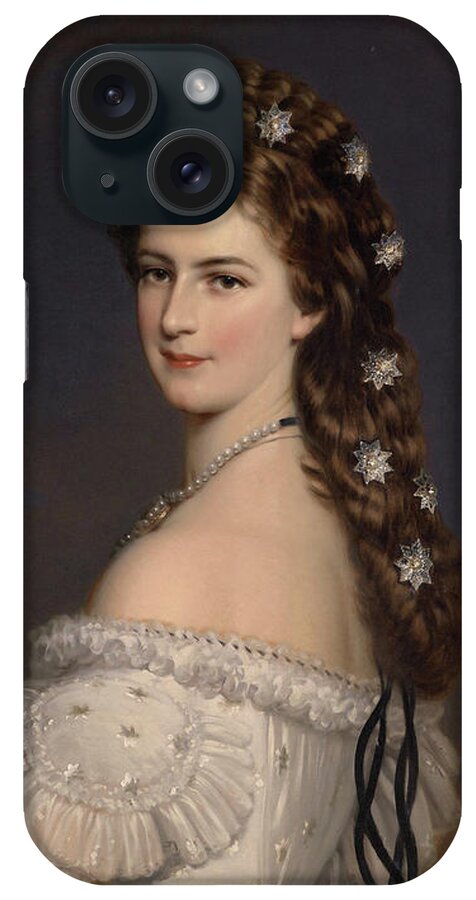 Empress Elisabeth Of Austria iPhone Case featuring the painting Empress Elisabeth of Austria by Franz Xaver Winterhalter by Rolando Burbon