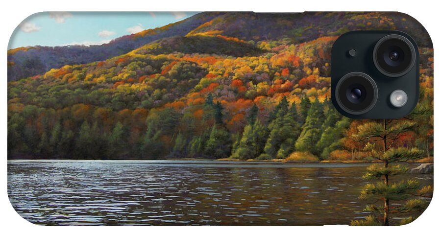 Equinox Pond iPhone Case featuring the painting Equinox Pond II by John Zaccheo