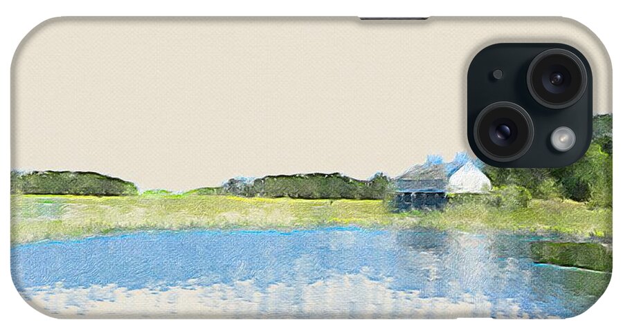 Photoshopped Photo/ Watercolor Brushes iPhone Case featuring the digital art Essex Massachusetts #1 by Steve Glines