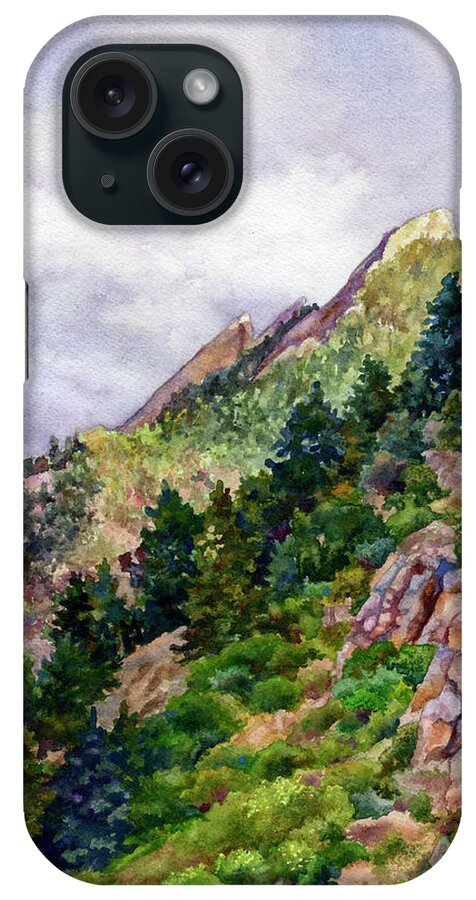 Flagstaff Mountain iPhone Case featuring the painting Evening on Flagstaff by Anne Gifford