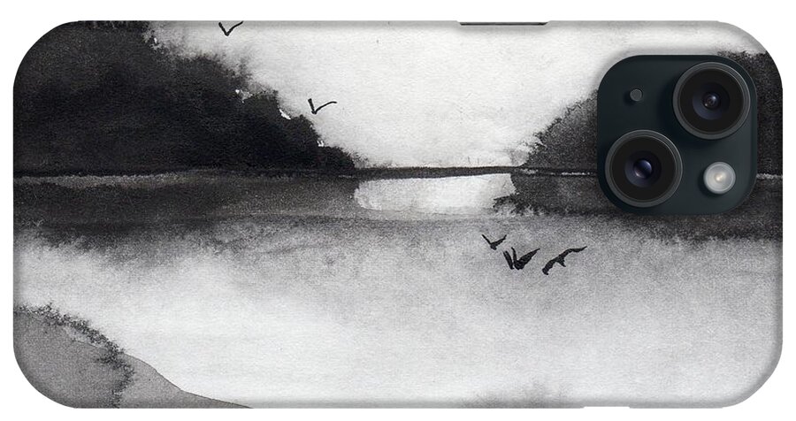 Sumi iPhone Case featuring the painting Evening Settles by Randy Sprout