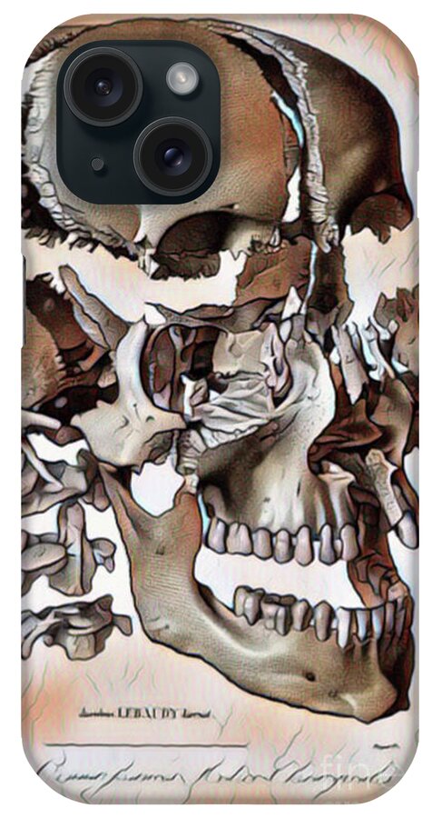Skull iPhone Case featuring the digital art Exploding Skull by Jackie MacNair