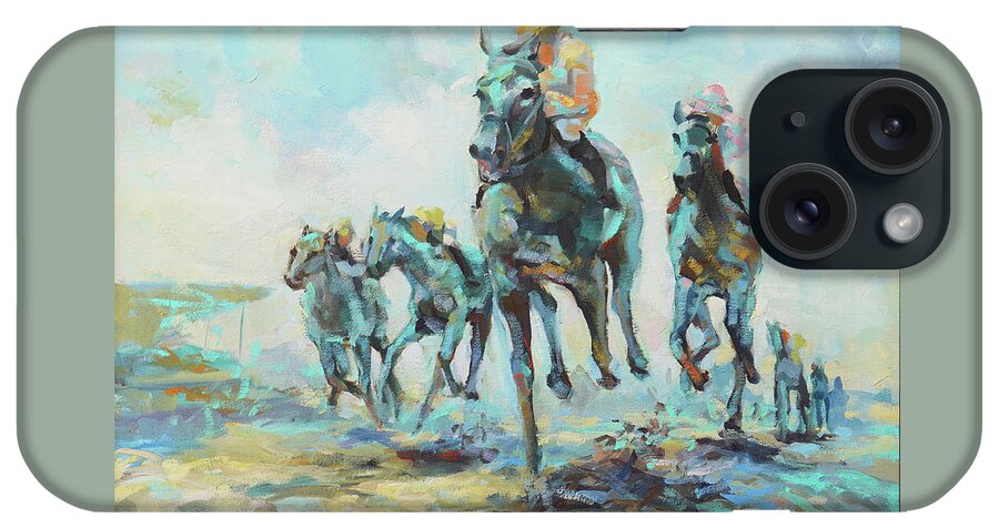 Polo iPhone Case featuring the painting Coming Out Of The Blue by Laurie Snow Hein