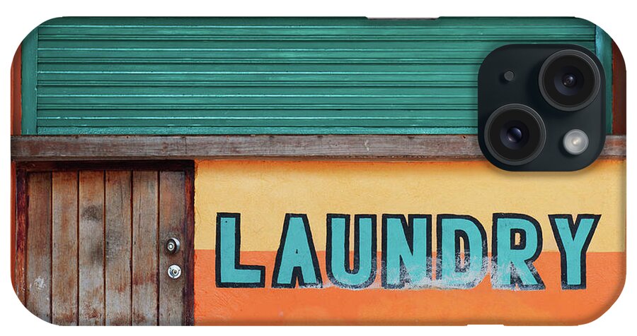 Laundromat iPhone Case featuring the photograph Exterior Of Laundry Shop, Akumal, Mexico by Dallas Stribley