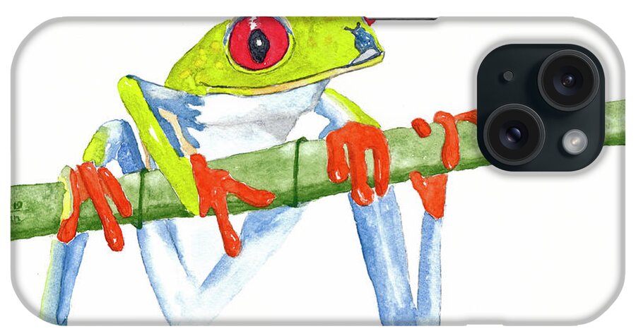 Frog iPhone Case featuring the painting Fabio T Frog by Richard Stedman