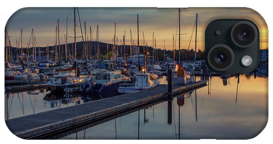 Docks iPhone Case featuring the photograph Fading Light at the Marina by Karen Goodwin