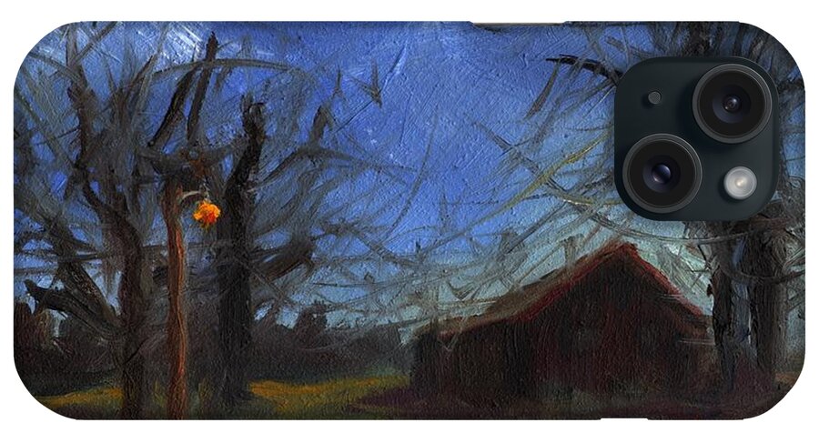 Painting iPhone Case featuring the painting Fading Winter Light by Susan Hensel