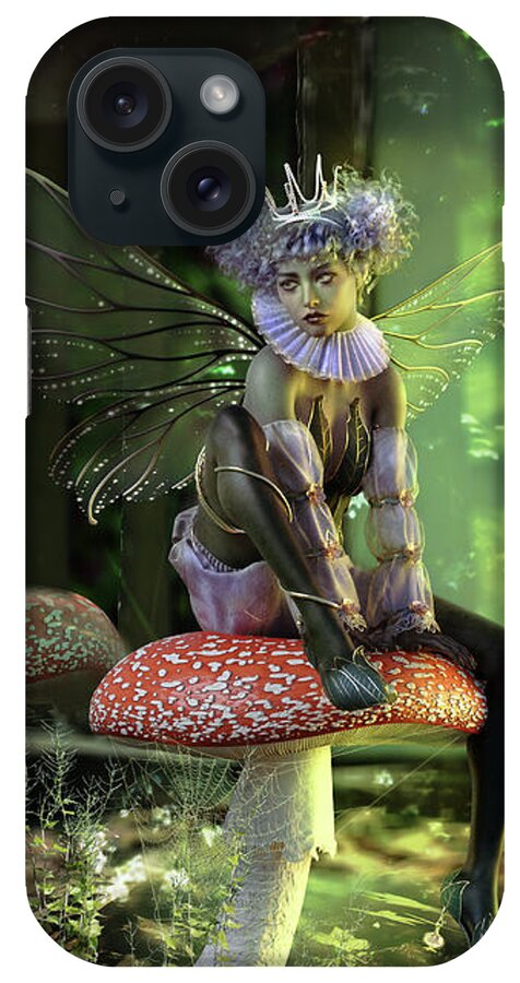 Fairy At The Bottom Of The Garden iPhone Case featuring the digital art Fairy at the Bottom of the Garden by Shanina Conway