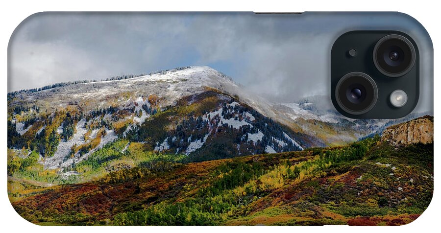 Aspens iPhone Case featuring the photograph Fall Snow Storm by Johnny Boyd
