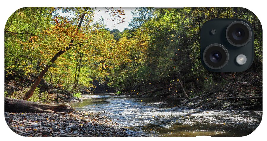 Falling iPhone Case featuring the photograph Falling Leaves - Wissahickon Creek by Bill Cannon
