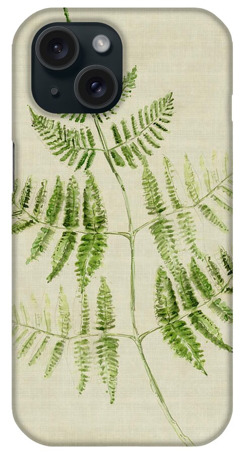 Fern 4 iPhone Case featuring the mixed media Fern 4 by Symposium Design
