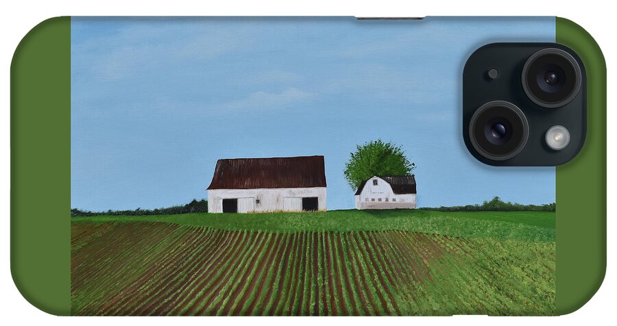 Landscape iPhone Case featuring the painting Fields by Gabrielle Munoz