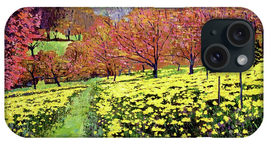 Impressionist iPhone Case featuring the painting Fields of Golden Daffodils by David Lloyd Glover