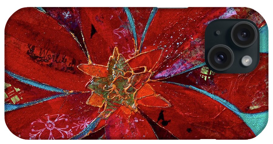 Fiery Bromeliad I iPhone Case featuring the painting Fiery Bromeliad II by Shadia Derbyshire