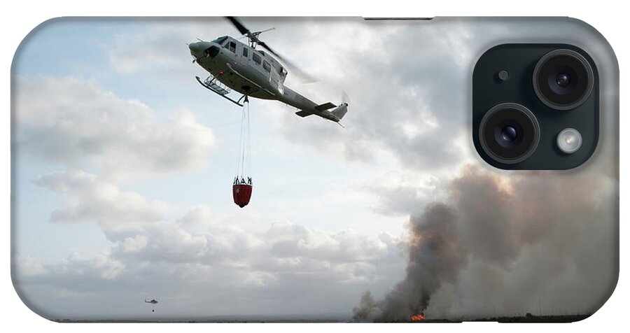 Reservoir iPhone Case featuring the photograph Fire Fighting Helicopter Approaches by Gavind