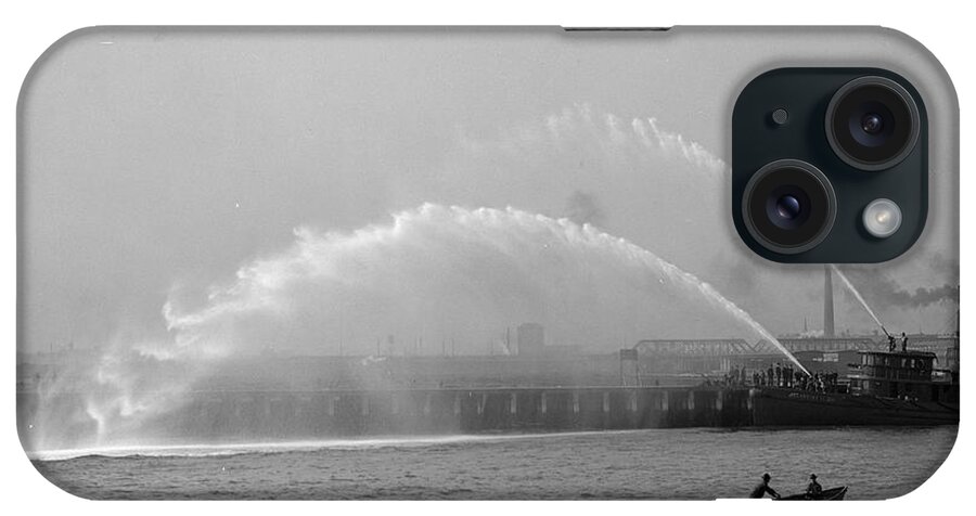 Boston iPhone Case featuring the painting Fireboat 44 in Action by Detroit Publishing