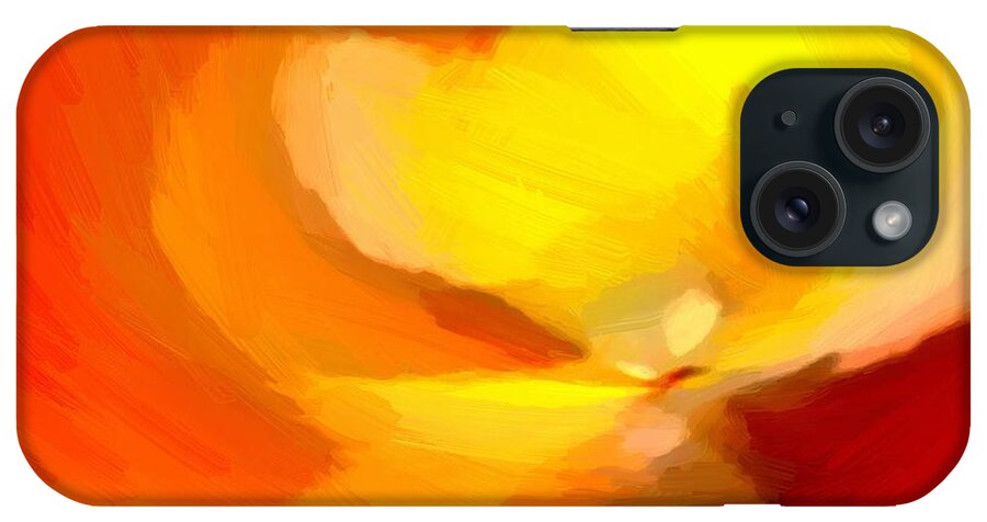 Firey iPhone Case featuring the digital art Firey Flame Abstract Painting by Delynn Addams by Delynn Addams