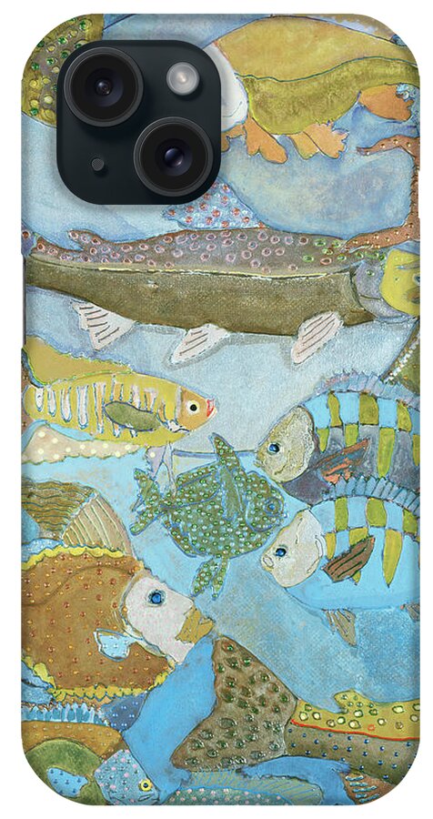 20th iPhone Case featuring the painting Fish Me To The Moon By Whitehouse-holm by Marilee Whitehouse-holm