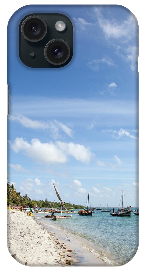 Fishing Dhows Moored By The Beach iPhone 15 Case by Matthew Scholey 