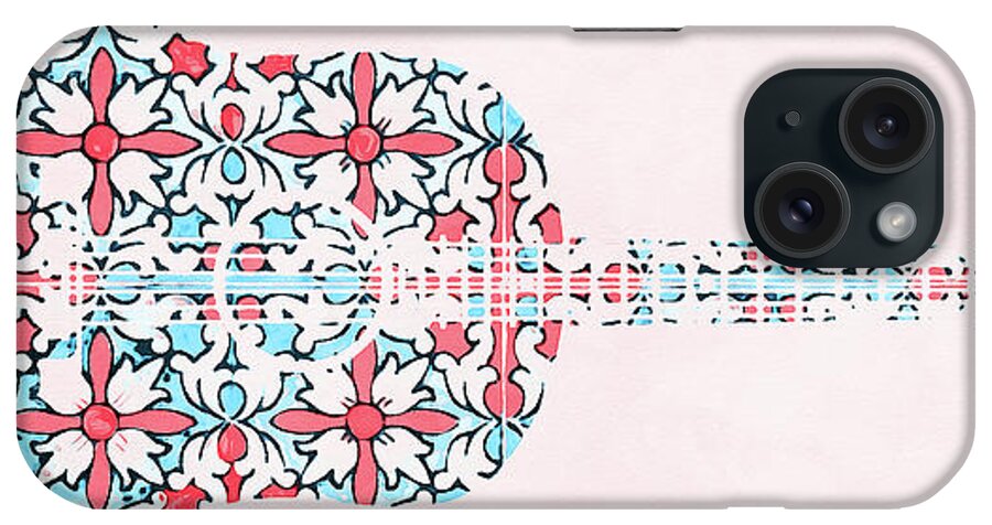 Guitar Silhouette iPhone Case featuring the painting Flamenco Guitar - 02 by AM FineArtPrints