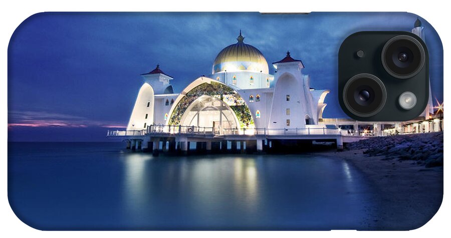 Scenics iPhone Case featuring the photograph Floating Mosque At Sunset by Tomatoskin