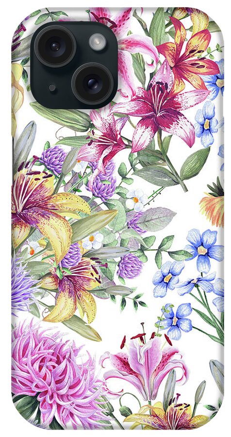 Floral iPhone Case featuring the painting Floral Garden I by Magic Dreams