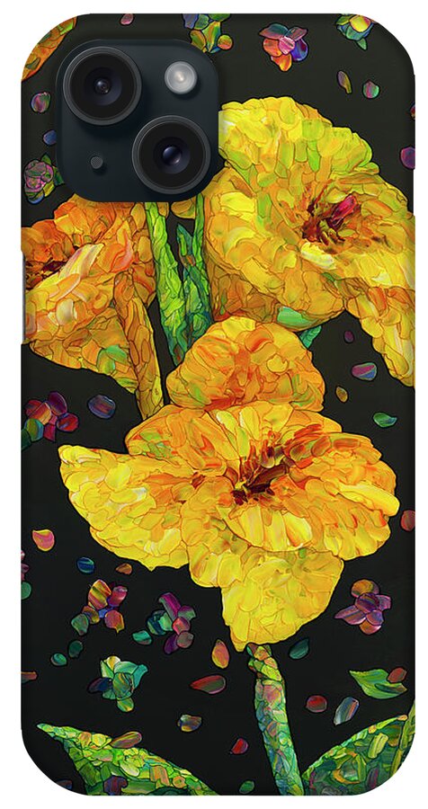 Flowers iPhone Case featuring the painting Floral Interpretation - Canna Lily by James W Johnson