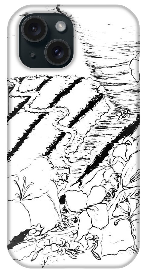 Digital Art iPhone Case featuring the drawing Flower Farmers Tornado PAINT MY SKETCH by Delynn Addams