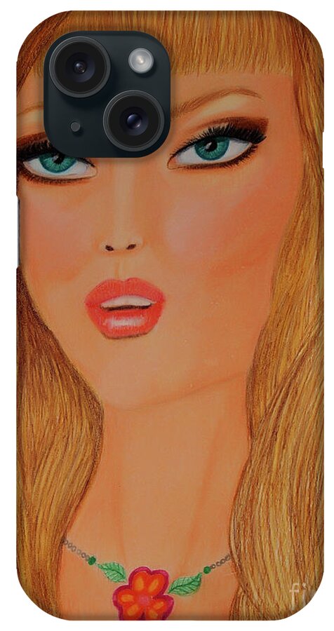 Fashion iPhone Case featuring the drawing Flower Necklace by Dorothy Lee