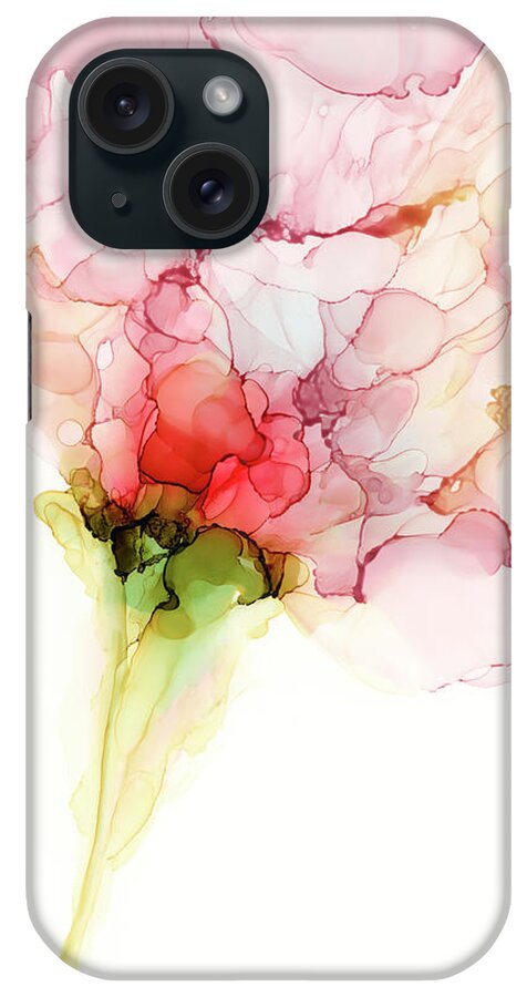 Botanical & Floral iPhone Case featuring the painting Flower Passion I by Jennifer Goldberger